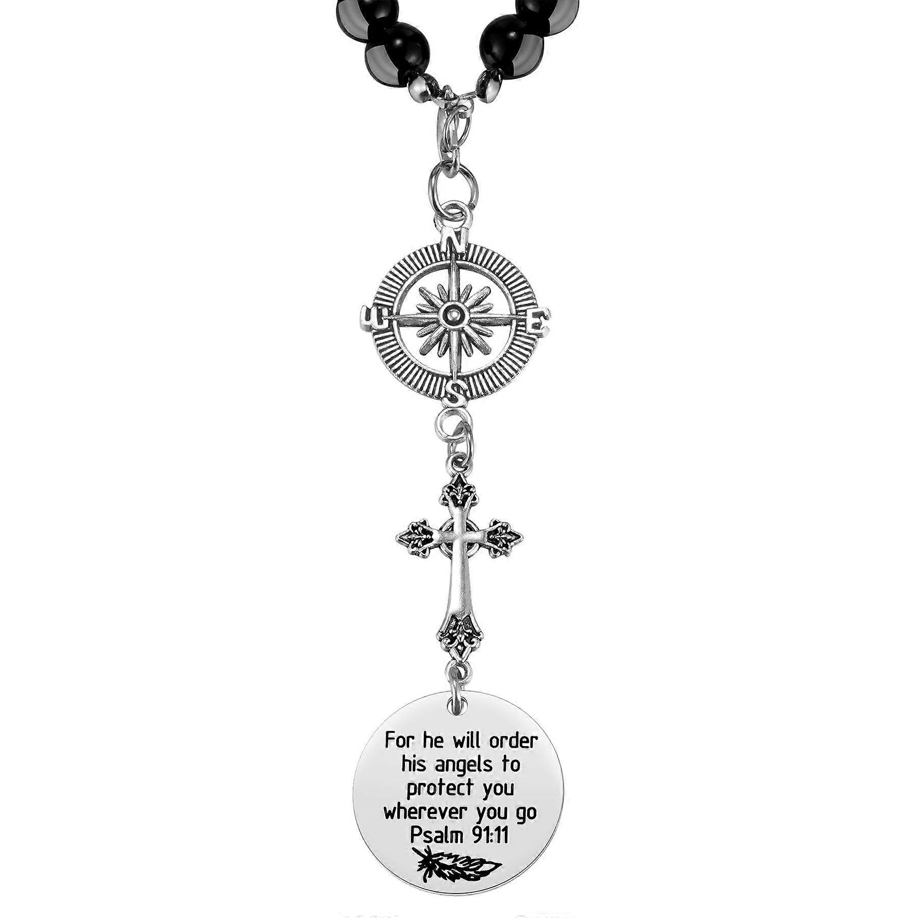 Car Charm for Rear View Mirror - Religious Gifts, Handmade, Durable Crystal, Faith-Based Design, Ideal for All Vehicles
