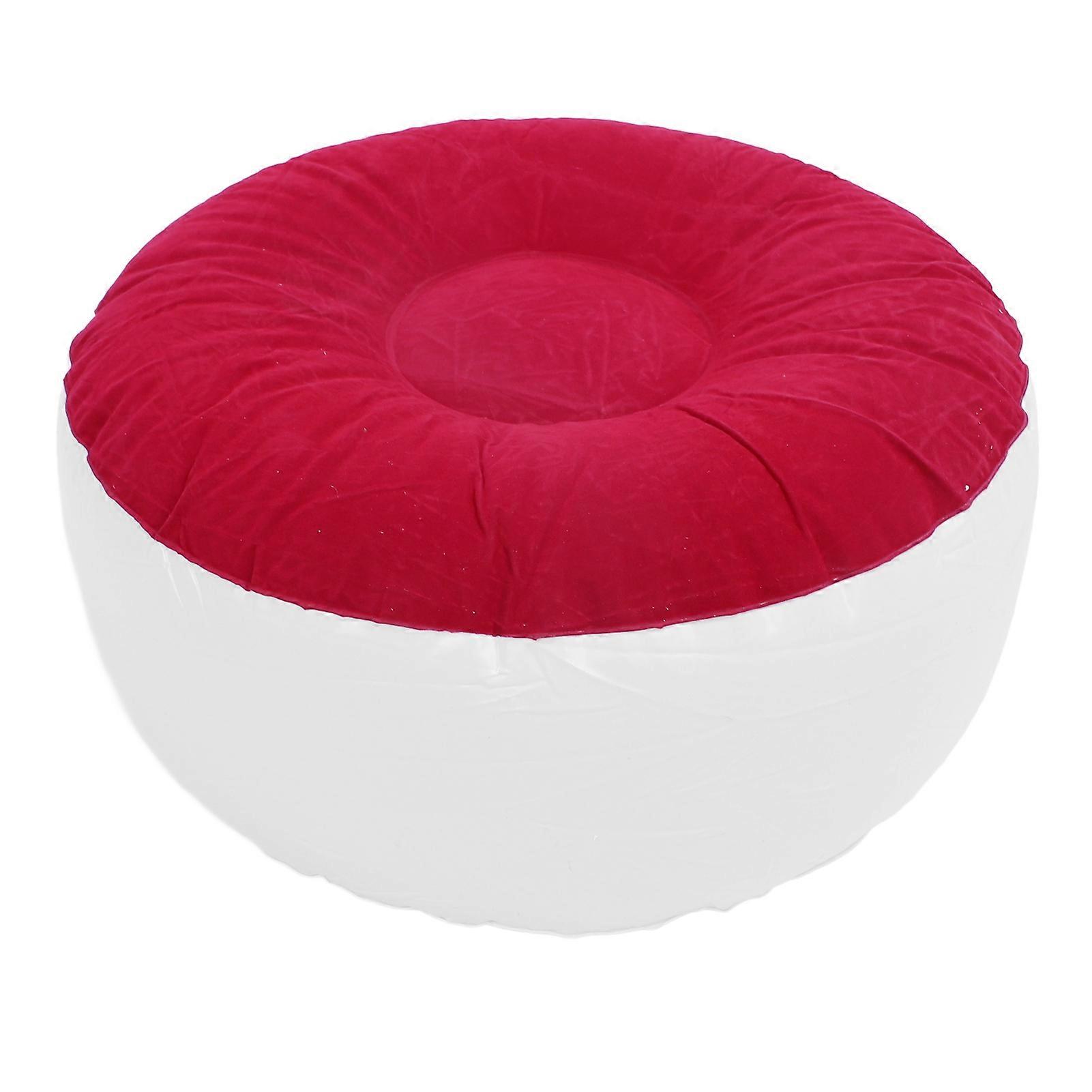 Inflatable Flocking Stool Multipurpose Lightweight Portable Ergonomic Design Round Portable Inflatable Stool for Travel Camping Outdoor Activities Re