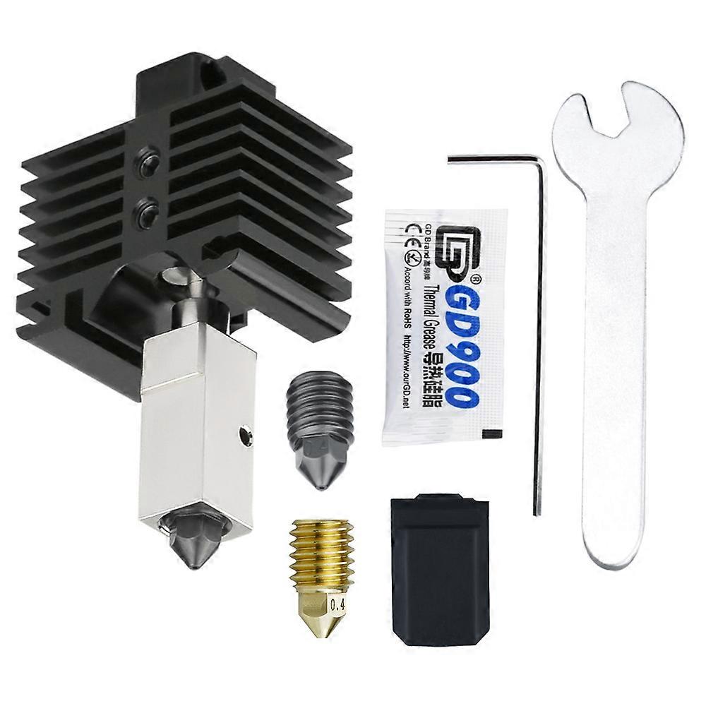 Upgraded Hotend Kit with Plated Copper Heater Block Heatbreak High Temperature 300℃ with 2 Extra Nozzle and 1pc Silicone Cover Compatible with Bambu