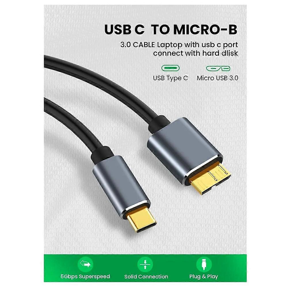 TypeC to Micro-USB 3.0 Cable 5Gbps 5A Quick Charging Cord,B