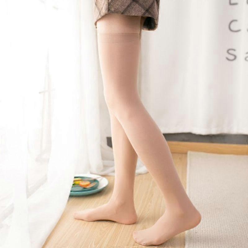 Women Over Knee Sheer Socks Non-Slip Velvet Thigh Stockings