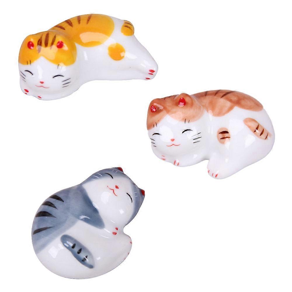 Dinner spoon rack knife and fork rack (set of 3) ceramic cute cat chopsticks rack