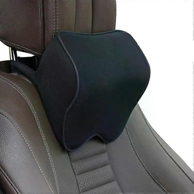 Car Headrest Pillow-Memory Foam Cervical Neck Support,Black Edge Black and Black Edge