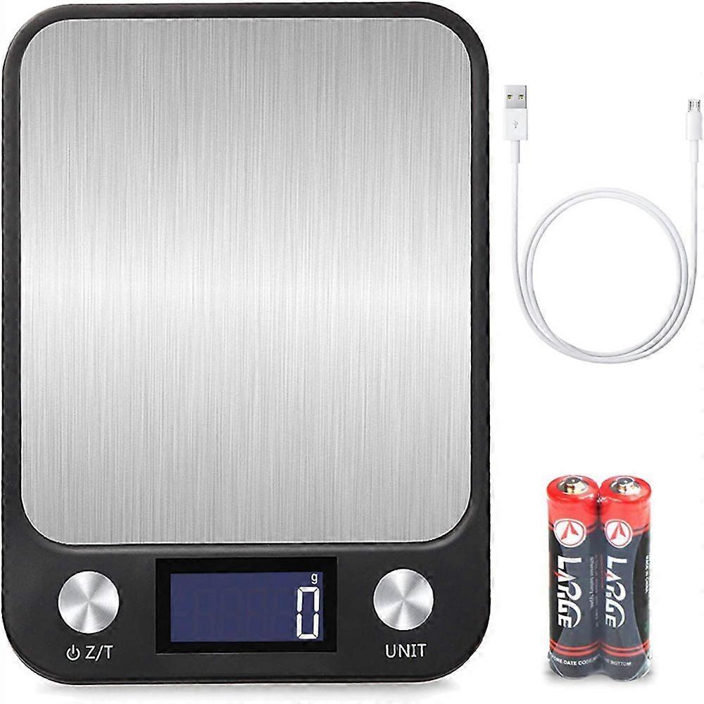 Digital Kitchen Scale, Stainless Steel, Backlit LCD