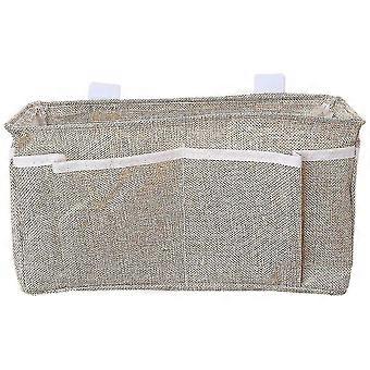 Multifunctional Bedside Organizer Bag - Cotton & Linen Hanging Storage Pouch for Dorms, Bedrooms, and More