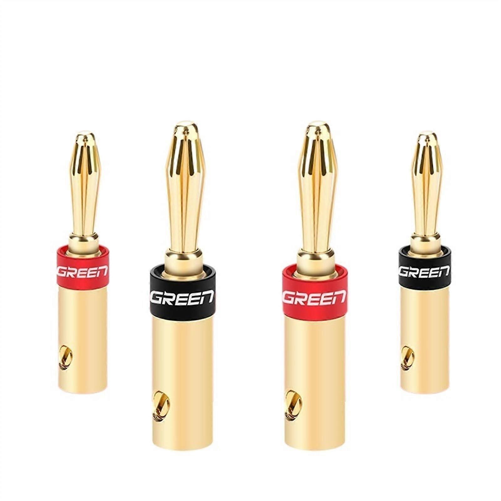 4pcs Speaker Cable Banana Connector Screw Jack Plug Adapter for Speaker Wire Amplifier Audio Video Cable Banana Plug