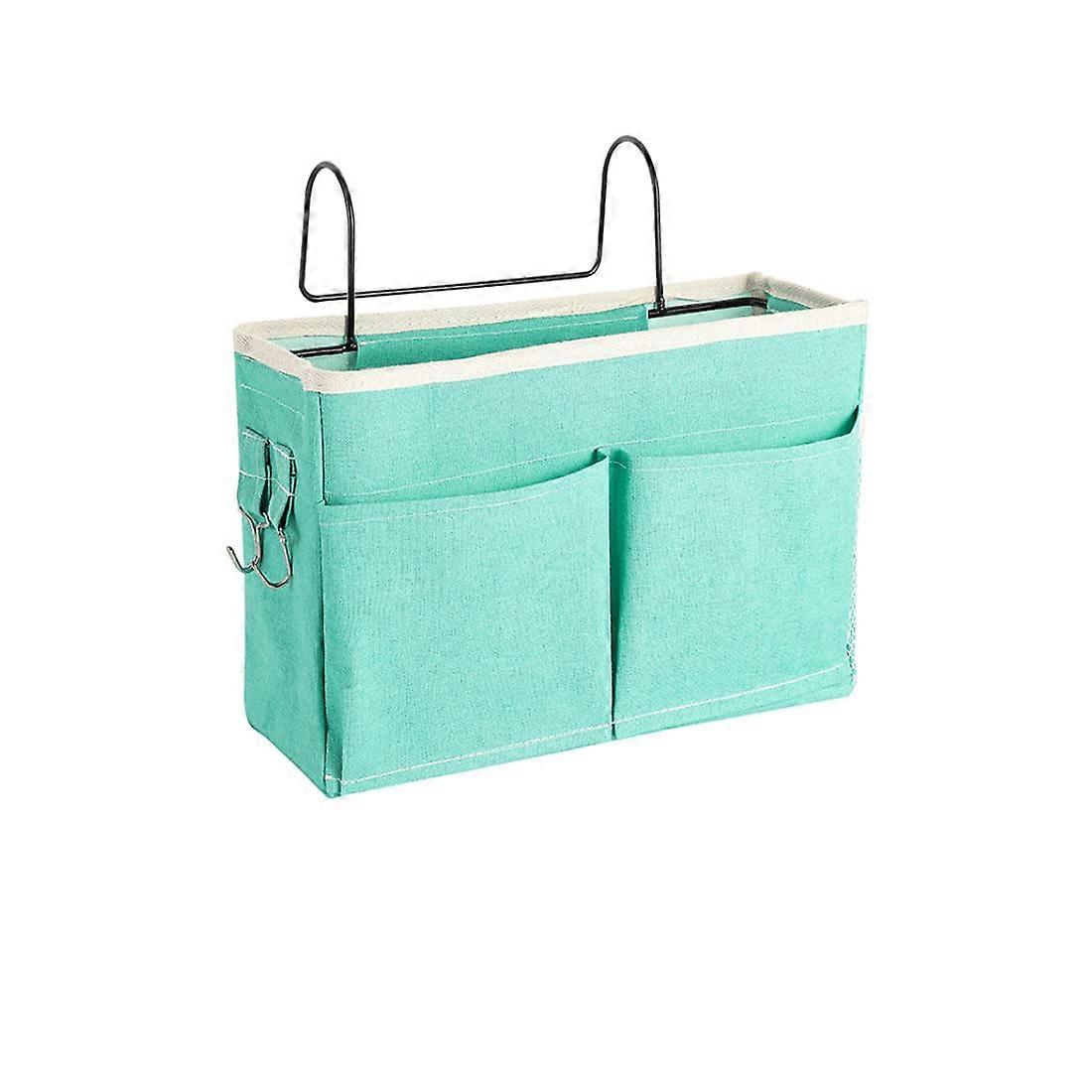 Caddy Organizer Bedside Storage Bag Hanging For Dorm Rooms And Hospitals College Dorms Green With Metal Hooks
