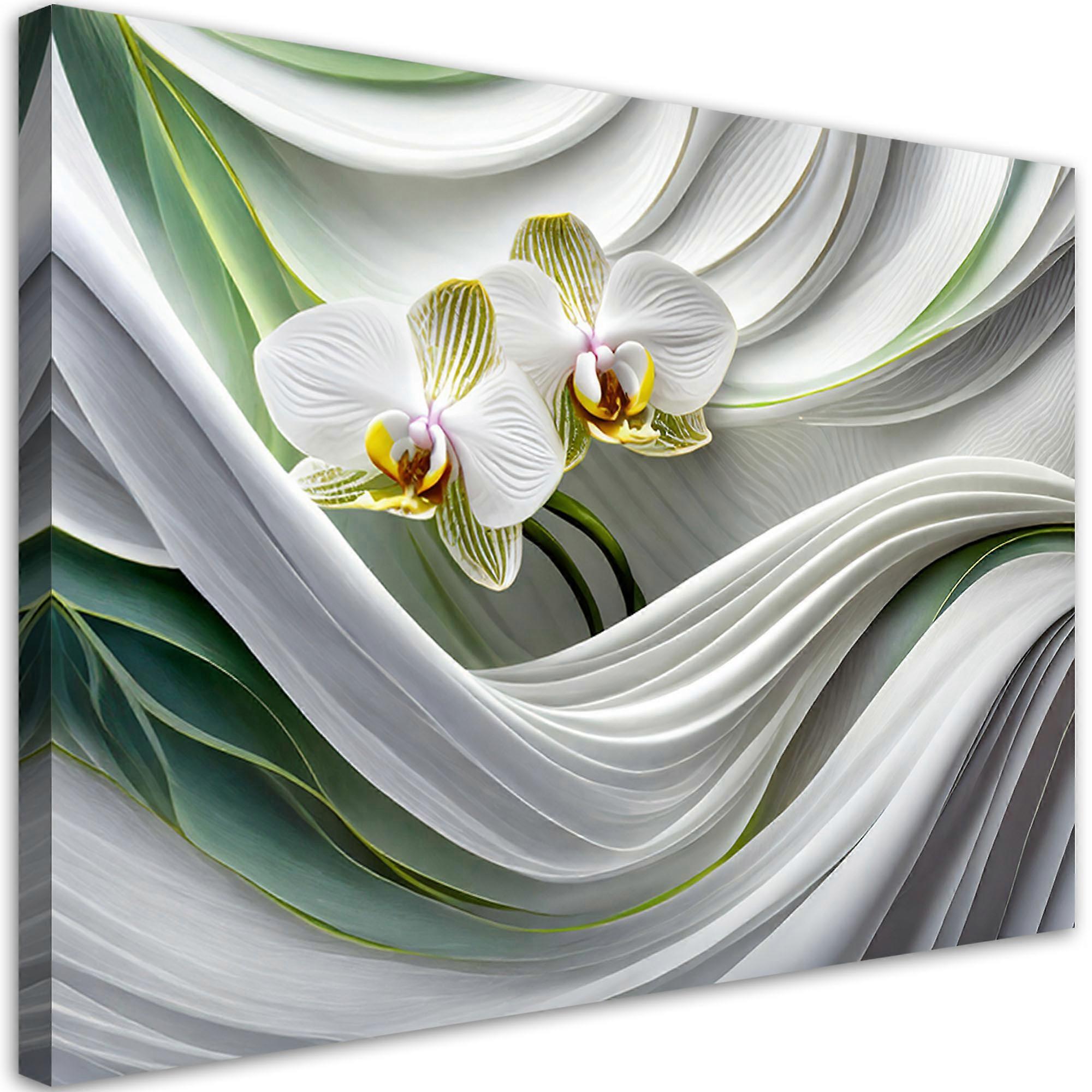 Impression sur toile, Orchidée abstraite 3D - 90x60
