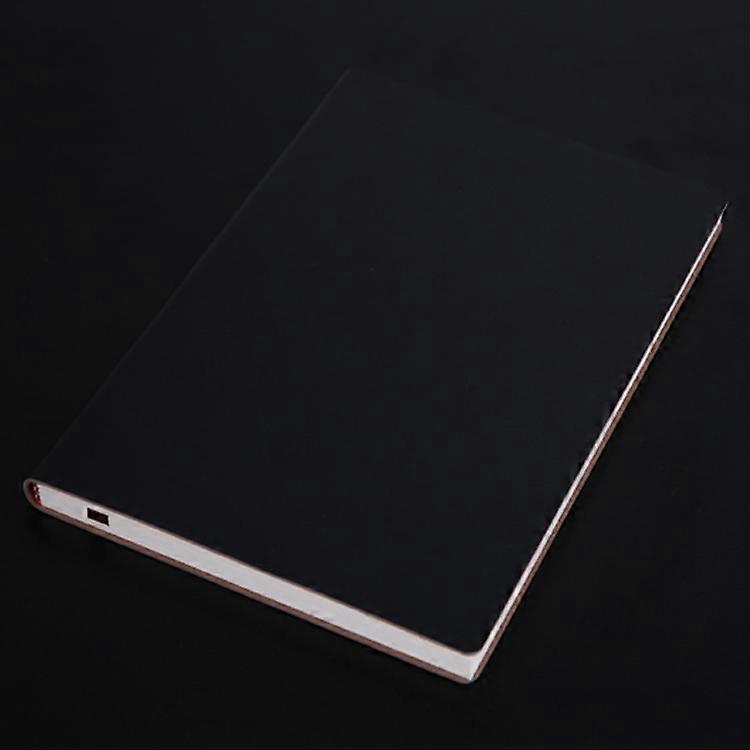 Notebook Student Notepad Diary Book Business Record Book PU Notebook, Cover color: A5 Plain Weave Black