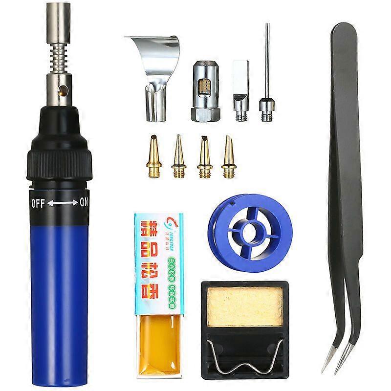 Electric Soldering and Desoldering Iron VA-100 Gas Soldering Iron Set 13 Pieces 13 in 1 Electronic Ignition Gas Soldering Iron Car Repair Welding Tool