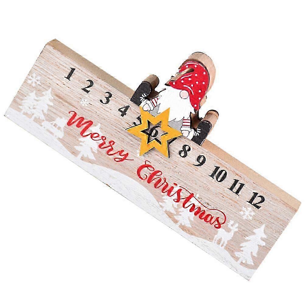 Wooden Christmas Advent Calendar Desktop Xmas Countdown Calendar Block