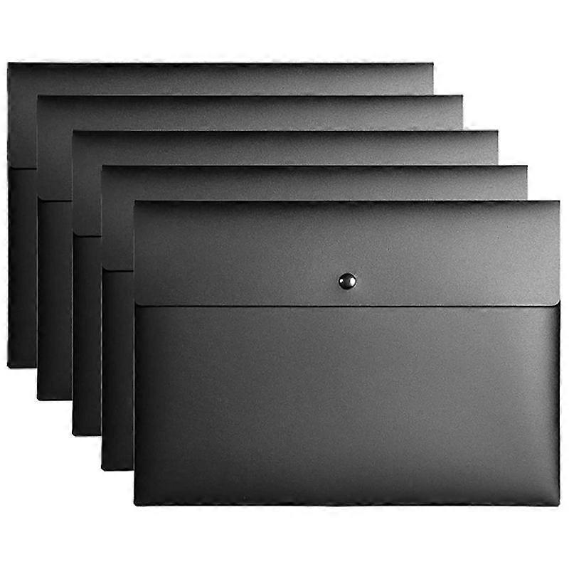 5 Folder Folder Pocket Plastic Envelope Flat File Letter Organizer with Snap Closure A4 Letter Size