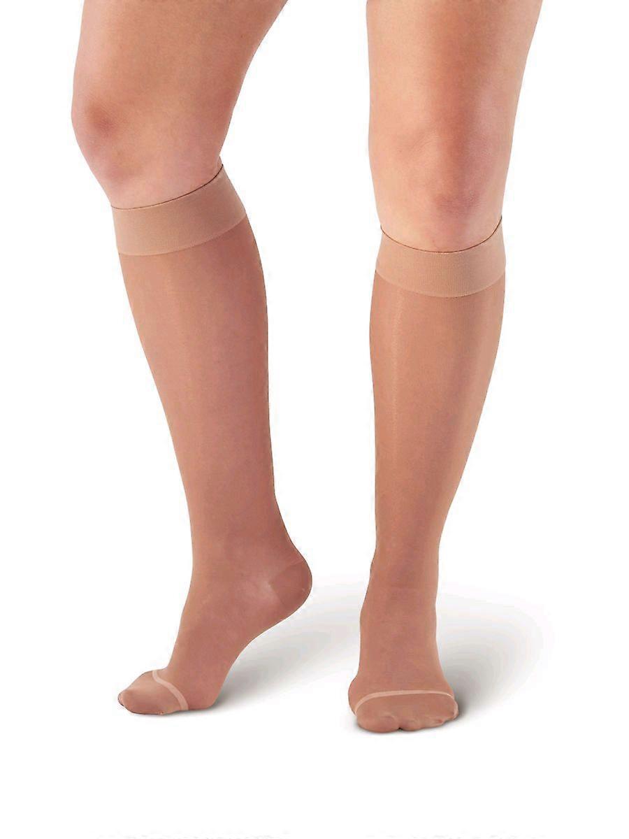 Pebble UK Sheer Support Knee Highs [Style P16] Nude  S  Long 