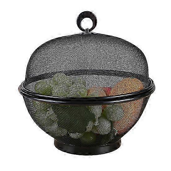 Spacious Mesh Fruit Basket with Lid - Fly-Proof Bowl for Easy Cleaning