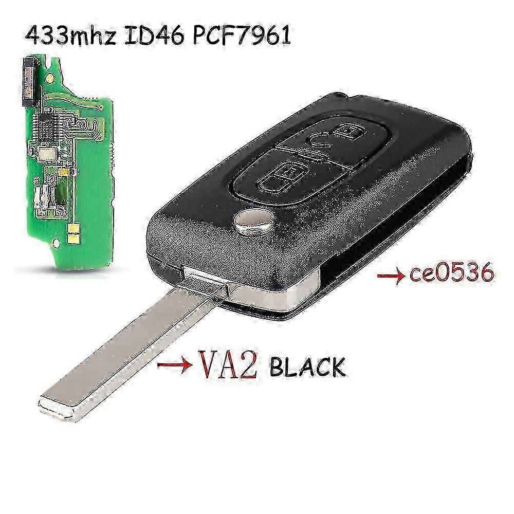 Για Citroen C2 C3 C4 C5 C6 C8 Xsara Picasso Ce0523 Ce0536 Va2/hca Blade 434mhz Ρωτήστε το Fsk 2 Κουμπί Remo