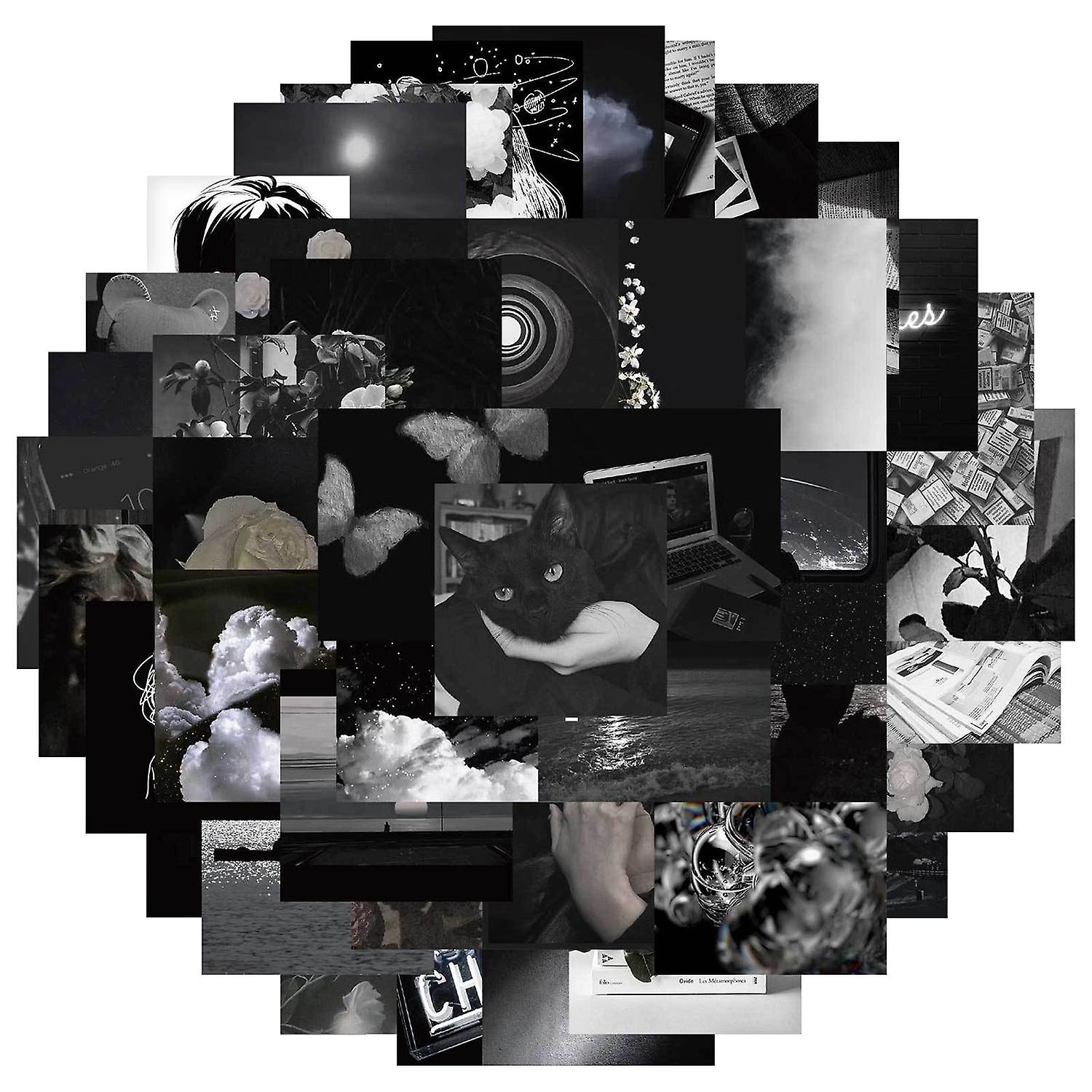 Balení samolepek - černá a bílá