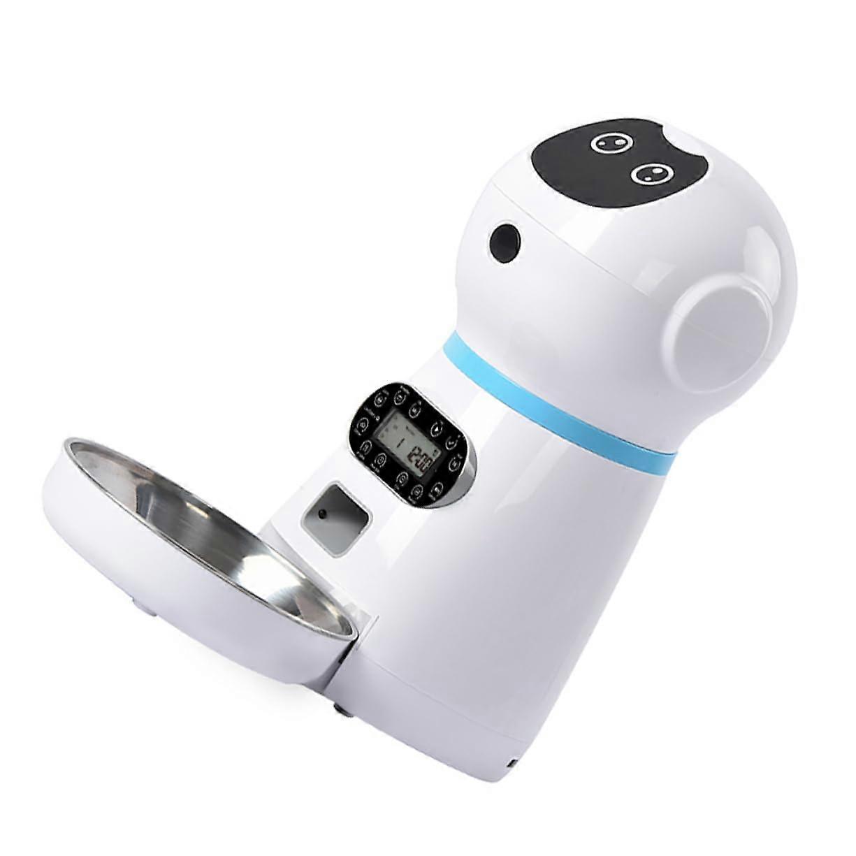 Automatic Cat Feeders with Stainless Steel Bowl for Dogs and Cats, Programmable Smart Feeder, Large Capacity, Easy to Clean