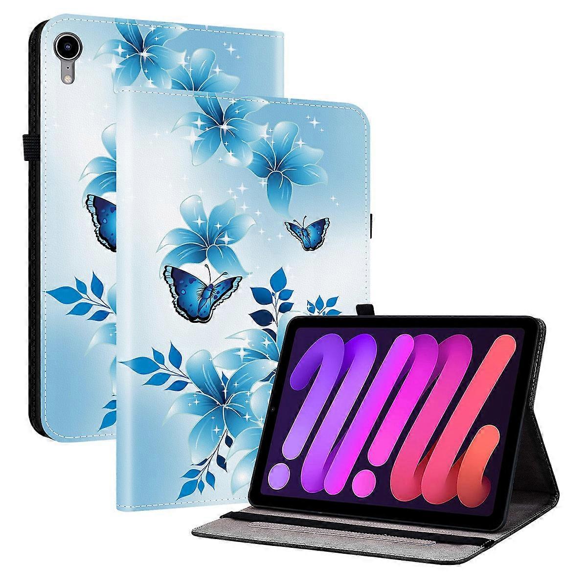For iPad mini (2024)/(2021) Leather Case Pattern Printed Stand Tablet Cover with Card Slots