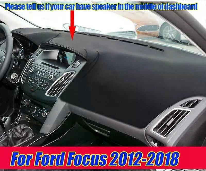 Schwarzes Leder Armaturenbrett Abdeckung Dash Protector Pad Pad Matte für Ford Focus 2012-2018