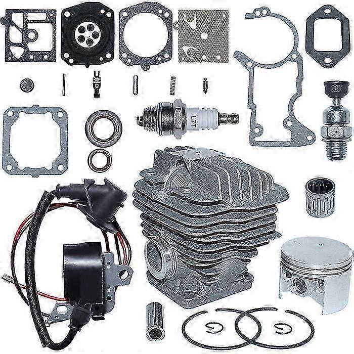 52mm Cylinder Piston Ignition Coil Gasket Kit Compatible With stihl ms440 044 1128 020 1227, cylinder, piston, pin, annea -cdsx