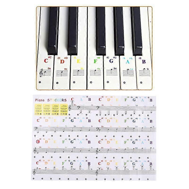 Keyboard Notes Sticker 88/61/54/49/37 Keys Piano Sticker Transparent