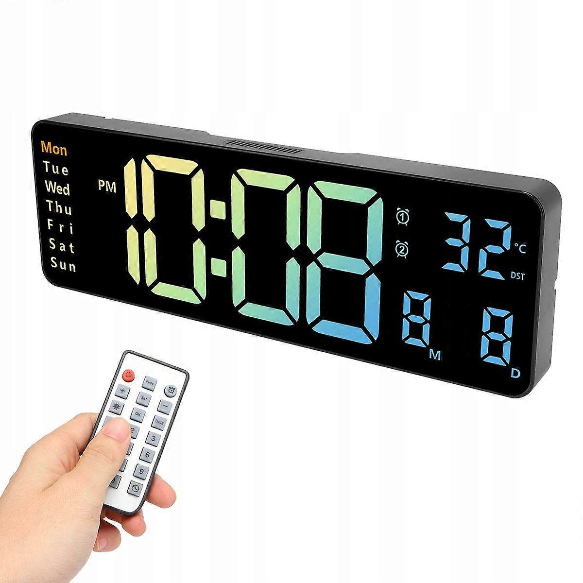 Wanduhr Große Elektronische Digitale Moderne LED Temperatur Datum