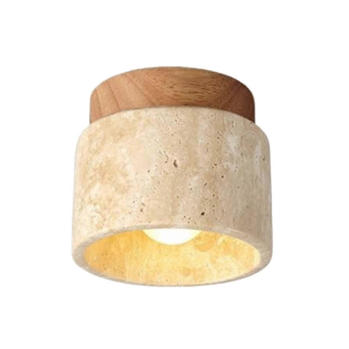 Japanese Style Wabi-Sabi Wooden Ceiling Lamp E27 Warm Light for Kitchen Hallway Living Room Study H