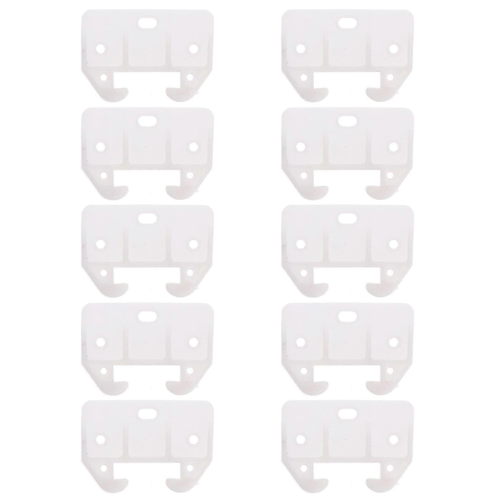 10pcs Plastic Drawer Track Guides Slides Replacement Furniture Parts (White)