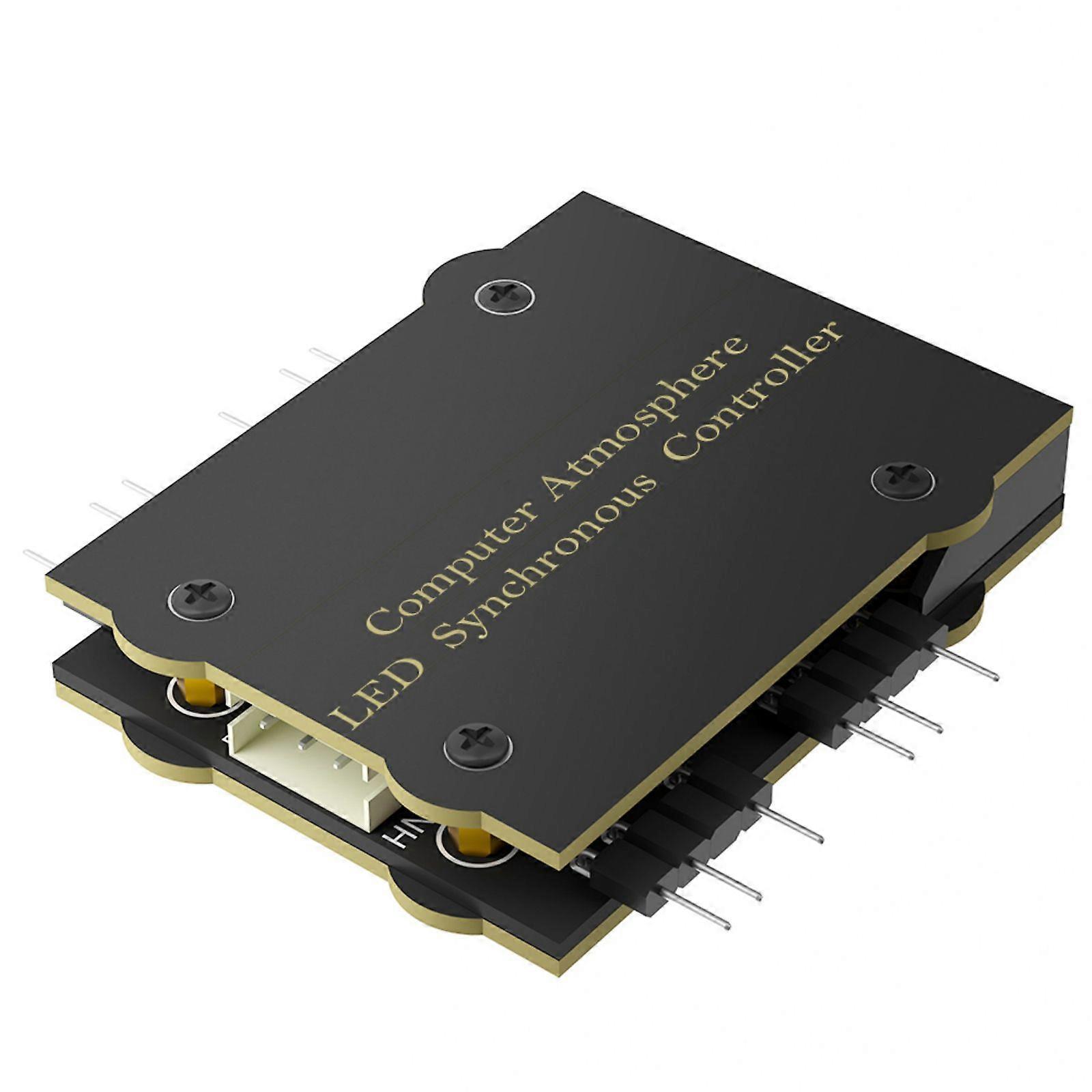 ARGB LED Fan Syncing Controller, 4Port 5V 3PIN ARGB Fan LED Controller ARGB Hub 5V 3Pin Connectivities Power Interfaces