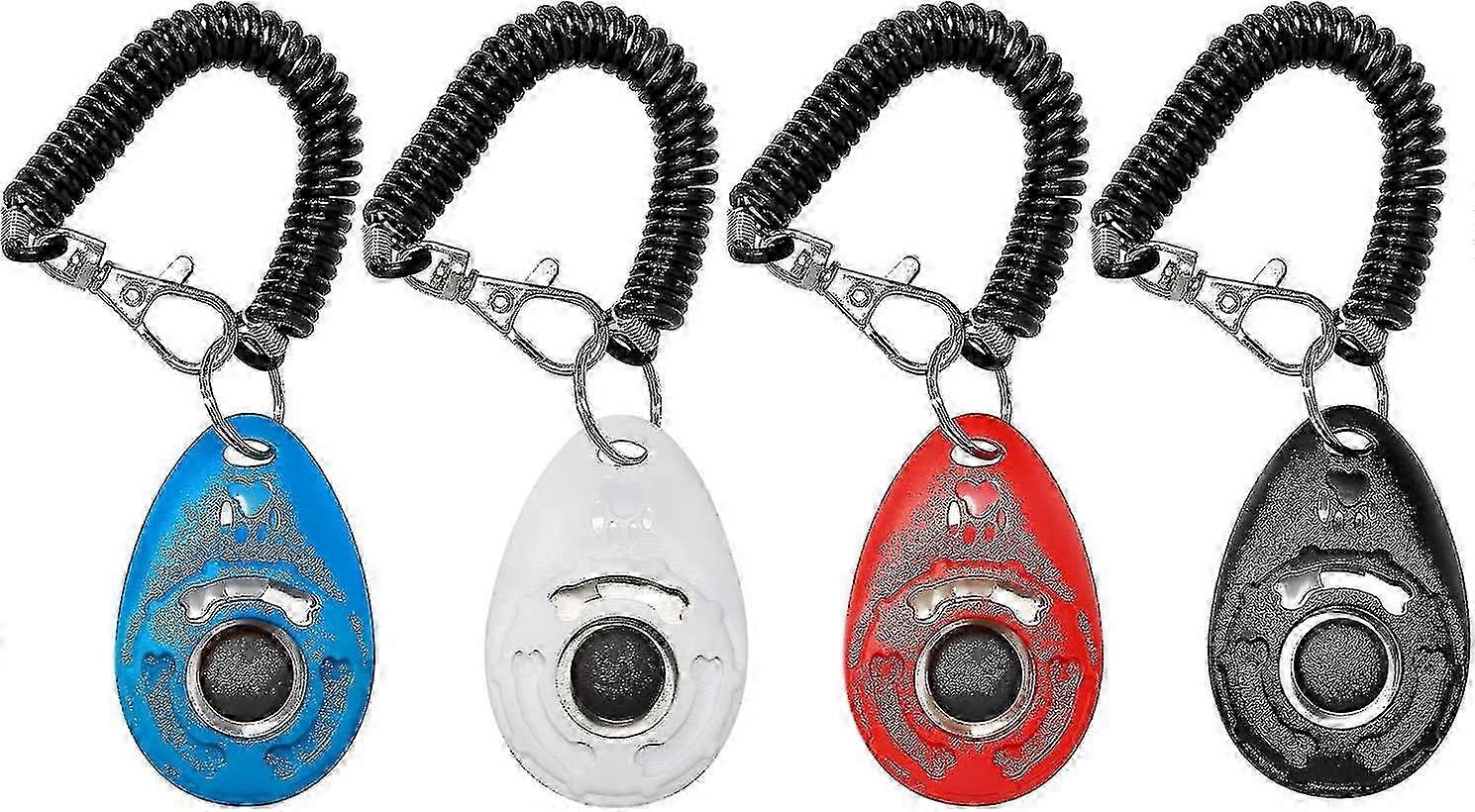 4-Pack Dog Training Clickers with Wrist Strap for Pets
