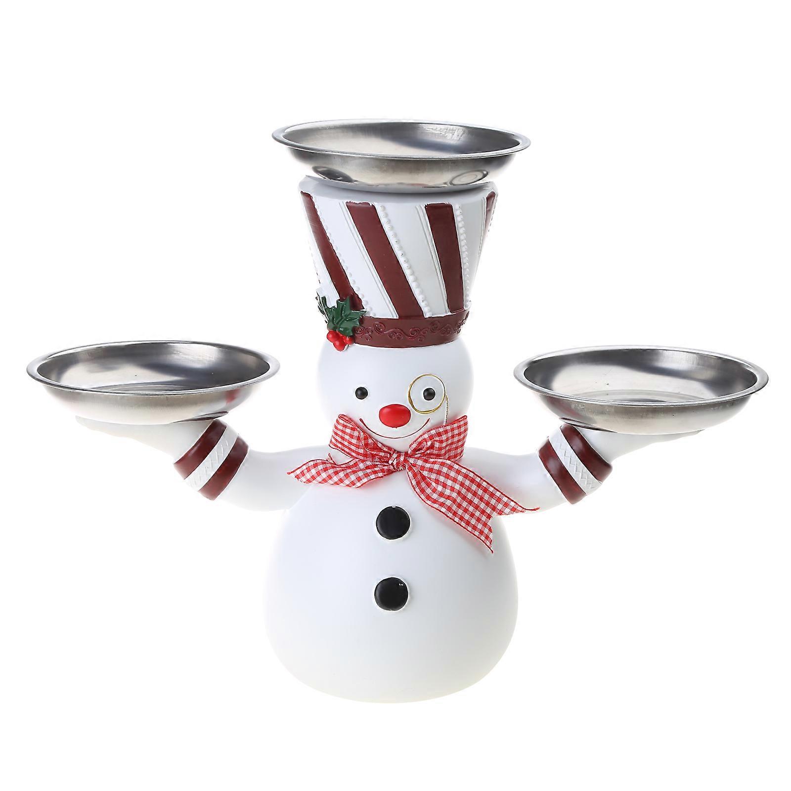 レジジンクリスマス雪だるまスナックホルダークリエイティブホームトリートホルダークリスマスパーティーデコレーションギフト子供大人T用