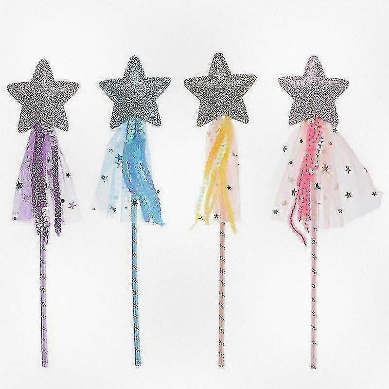 Set of 4 Magic Wands Party Decor Photo Props for Masquerade Handheld Wands Ideal for Cosplay Events