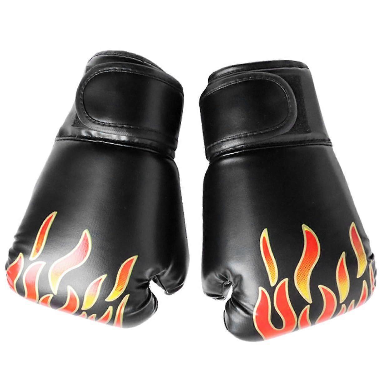 Boxing Gloves Made of Comfortable Sparring Gloves for Training 6 oz Cartoon Design for Muay Thai and Kickboxing with Flame Pattern
