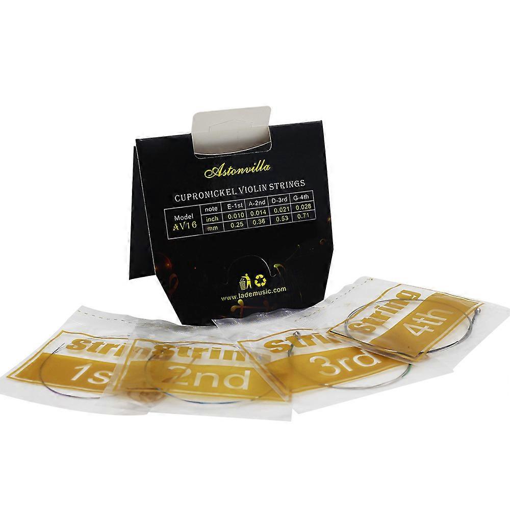 Universal Violin Fiddle String Strings Full Set (E-A-D-G) Steel Core Nickel-silver Wound with Nickel-plated Ball End for 4/4 3/4 1/2 1/4 1/8 Violins