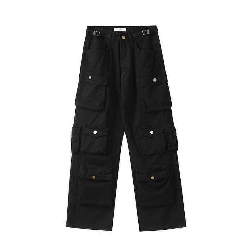 Spring Large Size Retro Casual Multi-Pocket Cargo Pants