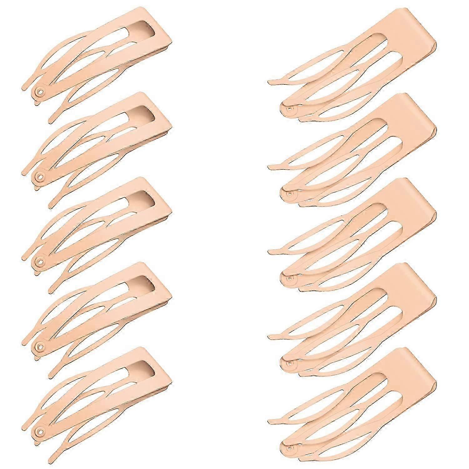 24 חתיכות אחיזה כפולה קליפים לשיער מתכת הצמד נשים שיער barrettes להכנת שיער, ציוד סלון (שמנת)
