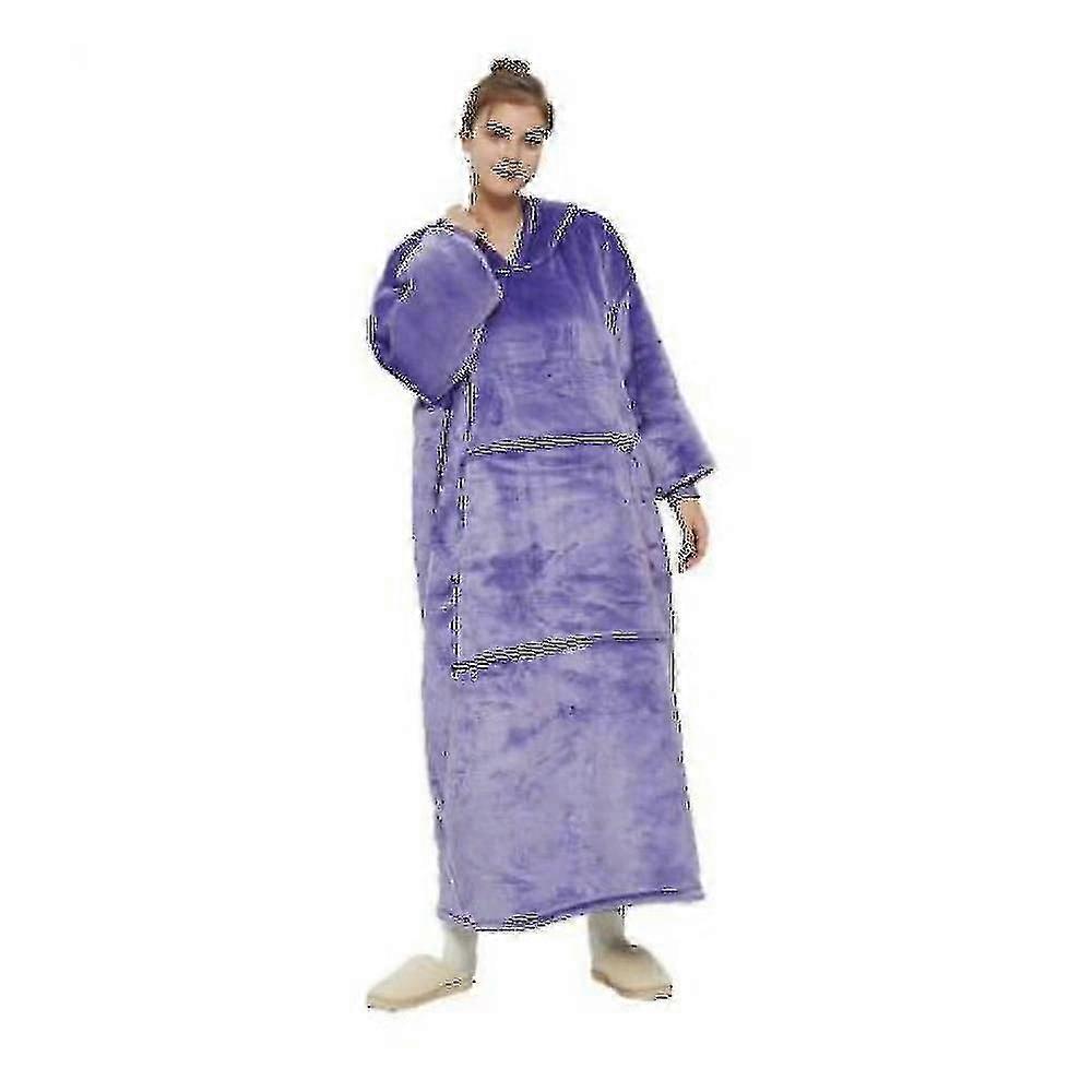 Blankets Hooded Blanket Long Robe Purple