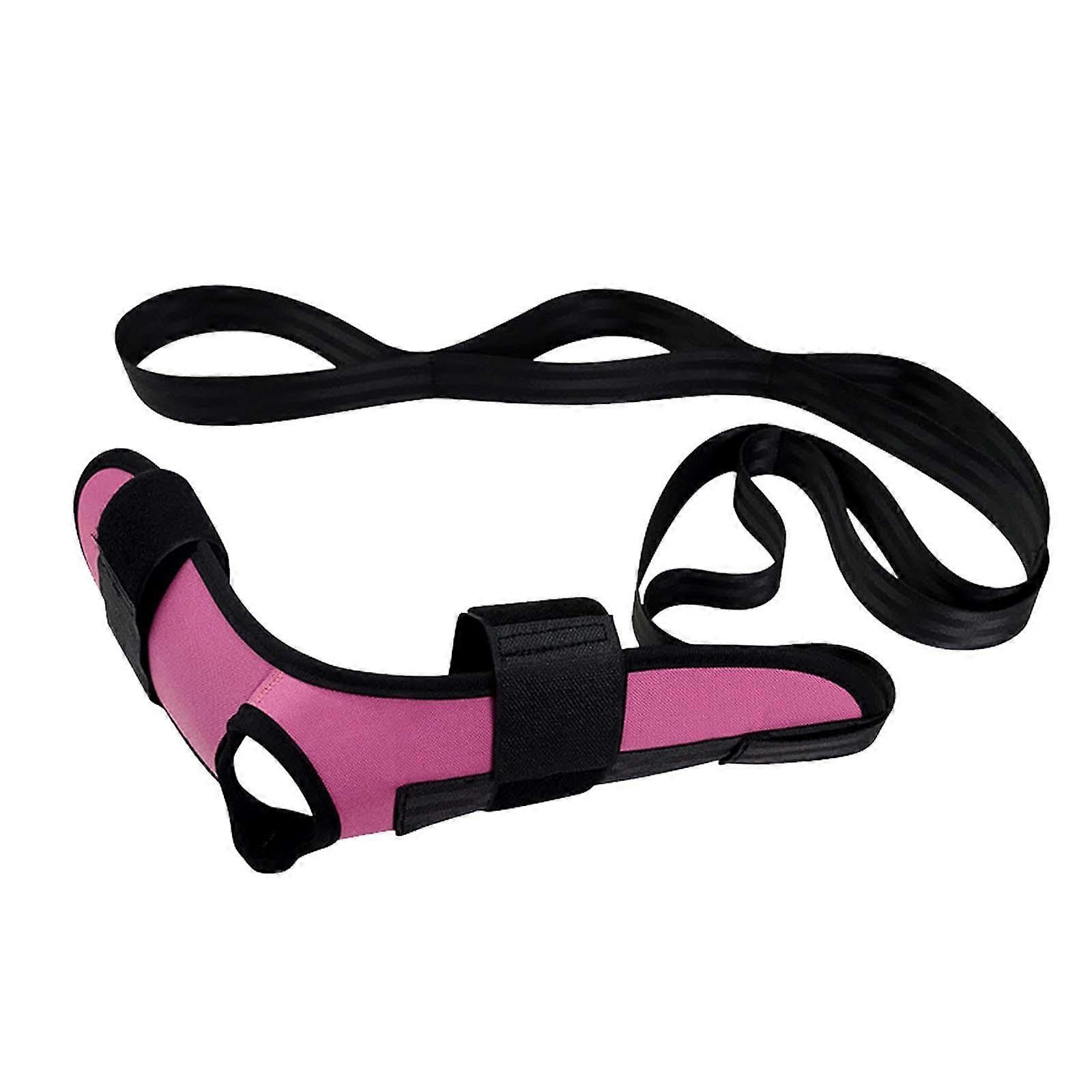 Yoga Stretching Strap, Thigh Strap, Exercise Strap, Flexibility, Padded Leg Extender Band, Multiloop Belt for Calf, Training red