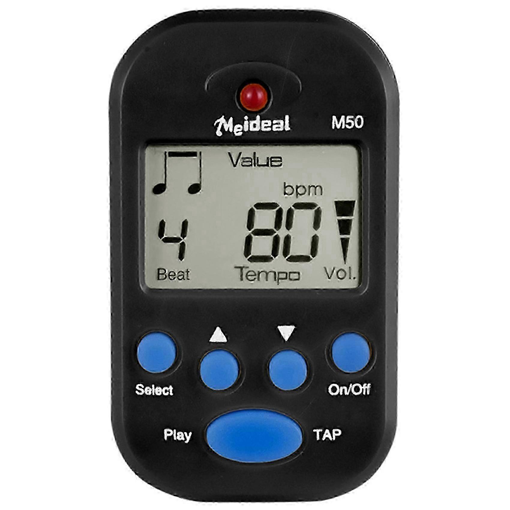 ミニプロフェッショナルメトロノームM50デジタルLCDクリップオンデジタルチューナーピアノギターアクセサリーPedblack SZRH用