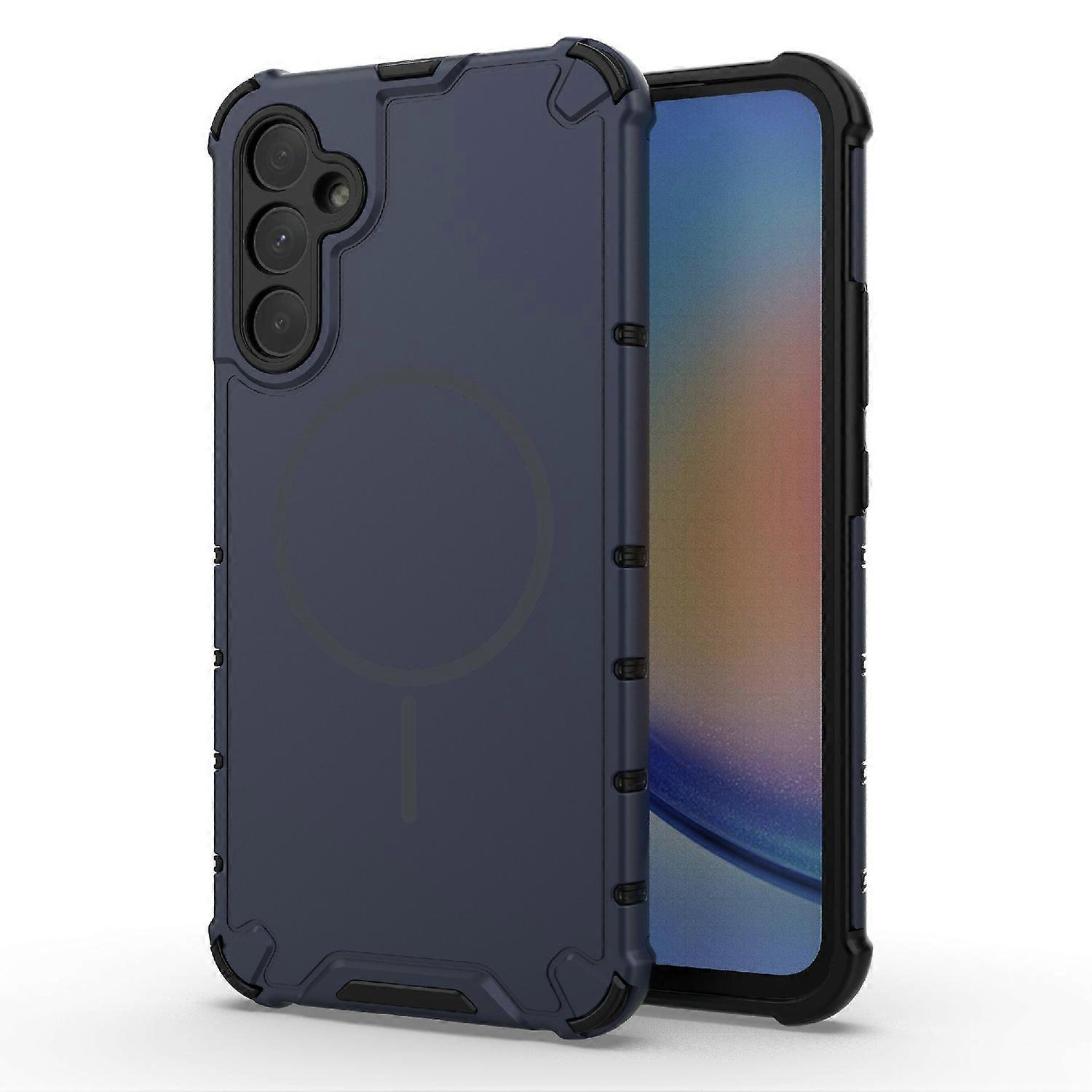 For Samsung Galaxy A34 5G Magnetic Case Heat Dissipation Shockproof TPU + PC Phone Back Cover - Dark