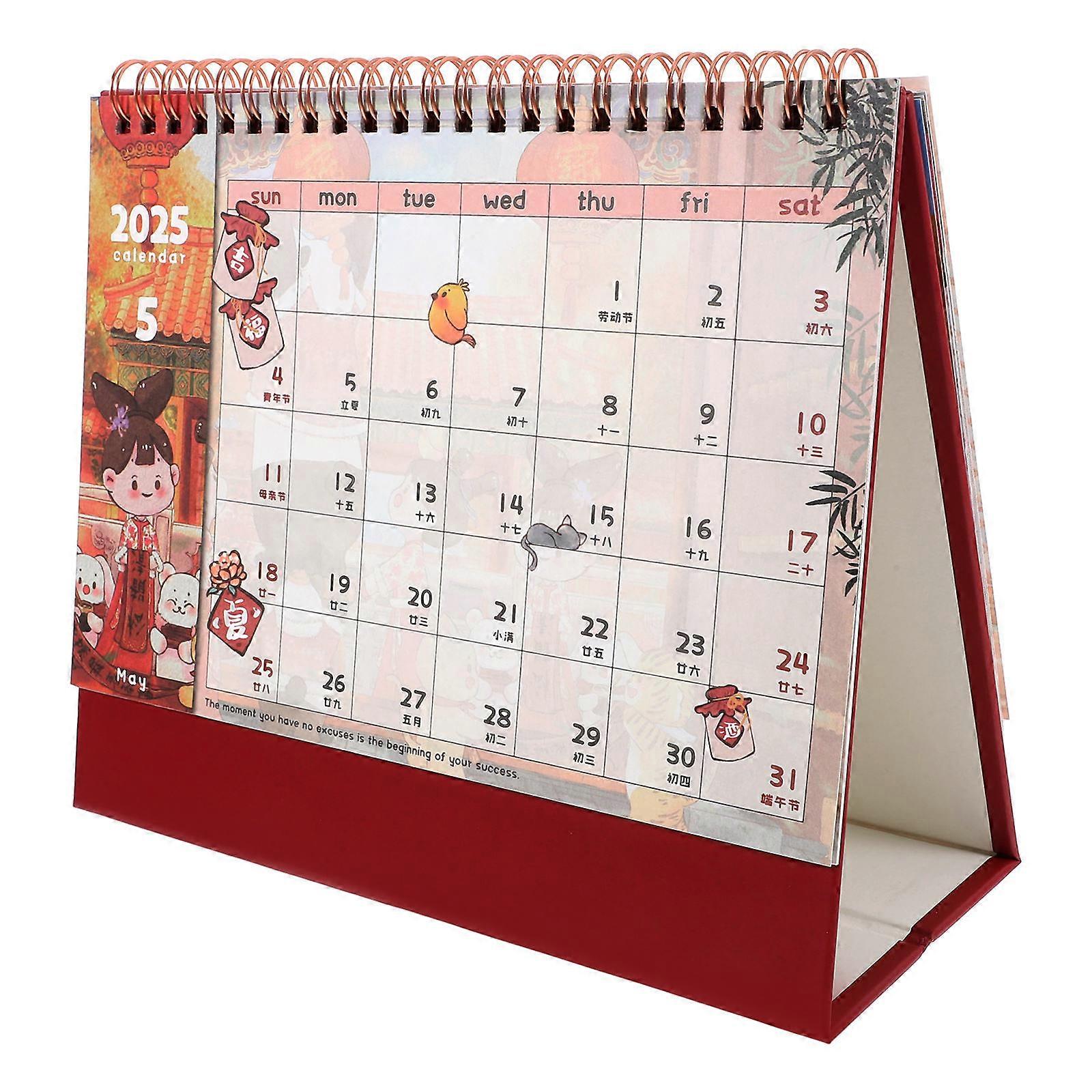 Flip Page Chinese Art Calendar Providing Functional and Stylish Desk Accessory