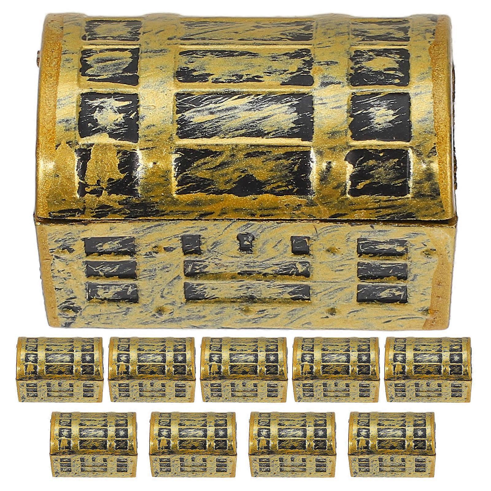 10pcs Mini Treasure Boxes for Party Supplies, Desktop Decor & Fish Tank Ornaments – Unique Tabletop Accessories for Boys