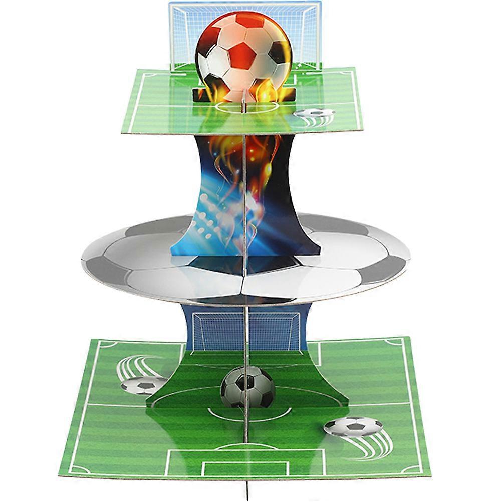 Football Themed Multi Layer Paper Dessert Holder – Lightweight & Stable Cake Display Stand for Cupcakes, Cookies & Snacks – Perfect for Birthday,