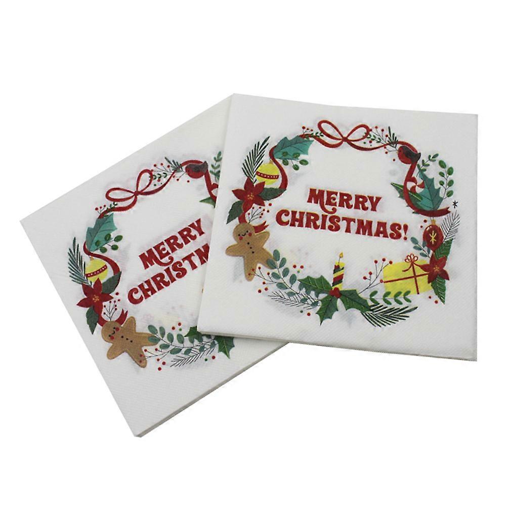 Printed Napkin Paper Decorative Christmas Guest Tissue Towel 40Pack