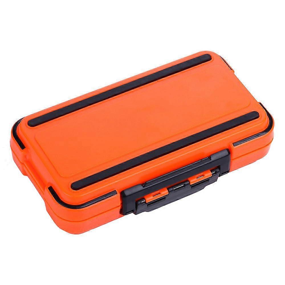 Fishing Tackle Box, Organiser with Double Lock for Hooks, Beads, Keys Large Orange