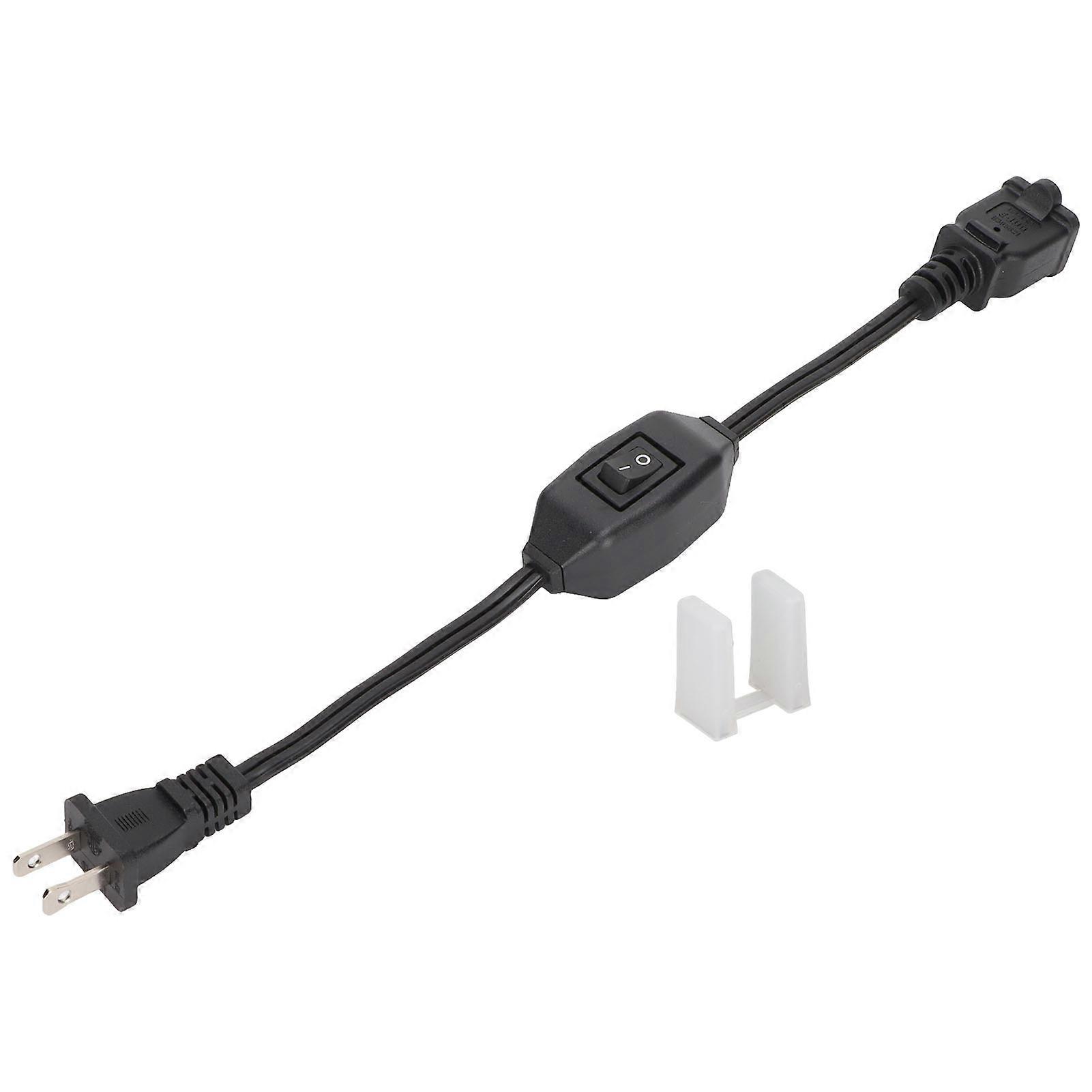 Power Extension Cord with On/Off Switch, 2-Prong Male and Female AC Power Cable for 1-15P Male Plug to 1-15R Female Plug