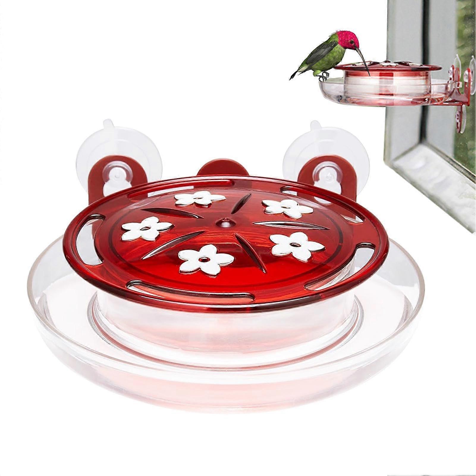 Hummingbird Feeder Station With Wide Opening Top And Strong Suction Cup For Stability Durable Plastic