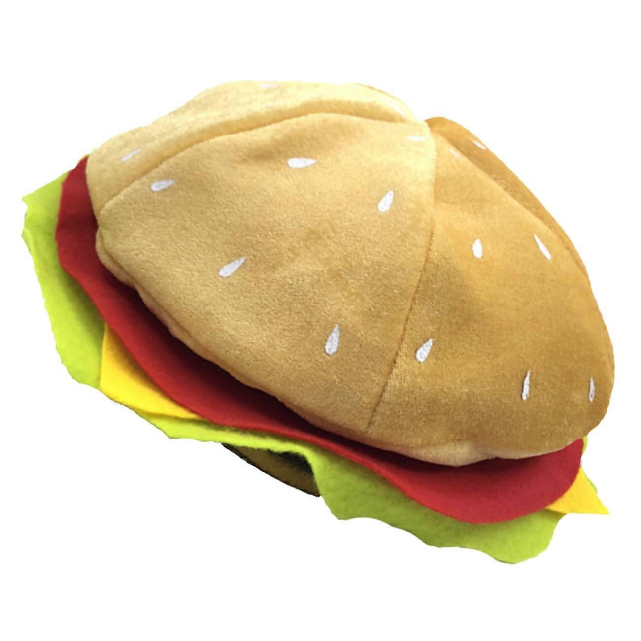 Burger Beret Hat, Hamburger Hat, Oversized Plush Hat, Funny Plush Photo Hats