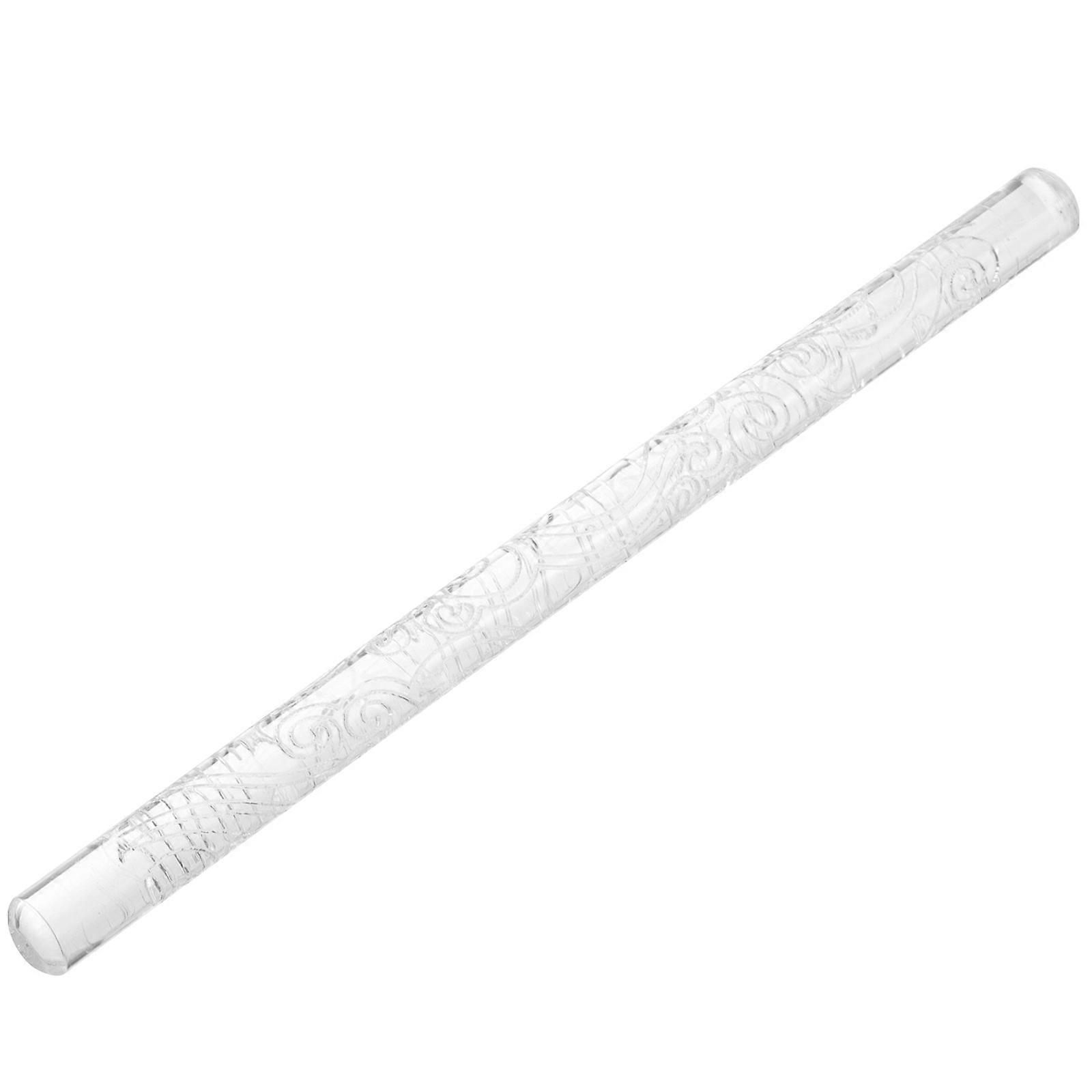 Rolling Pin for Baking Acrylic NonStick Wave Engraved Design 16.50X1.00X1.00CM Ergonomic Grip 1Set