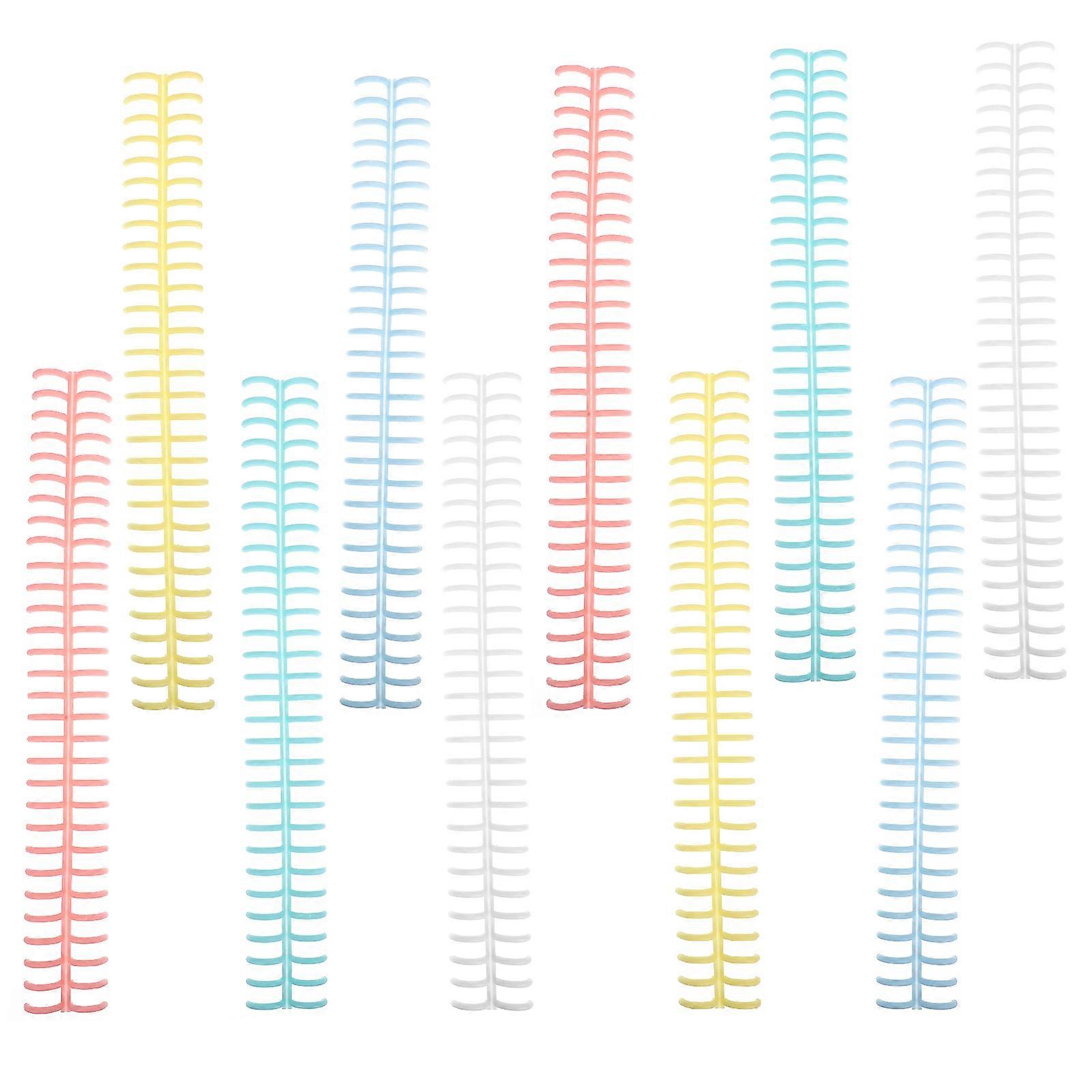 10pcs Multi Color Plastic Binder Rings for Loose Leaf Notebooks – Reusable, Easy Cut Organization Solution for Office & Student Documents